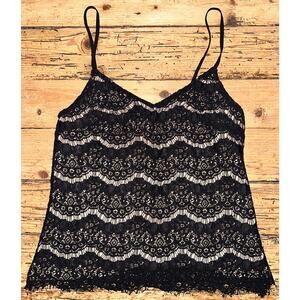 Love Fire Women Sz M Black Lace Camisole NWOT